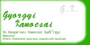 gyorgyi kamocsai business card